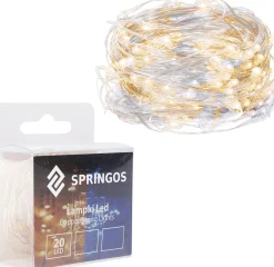 springos Kerstlichtsnoeren^ Kerstverlichting | 1.9 M | Waterdicht | Op Batterij | Led-Verlichting | Warm Wit/Koel Wit