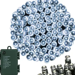 springos Kerstlichtsnoeren^ Kerstverlichting | 10,5 M | Batterij | 100 Led | Koel Wit