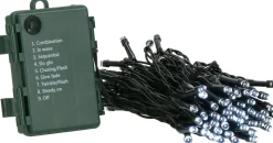springos Kerstlichtsnoeren^ Kerstverlichting | 10,5 M | Batterij | 100 Led | Koel Wit