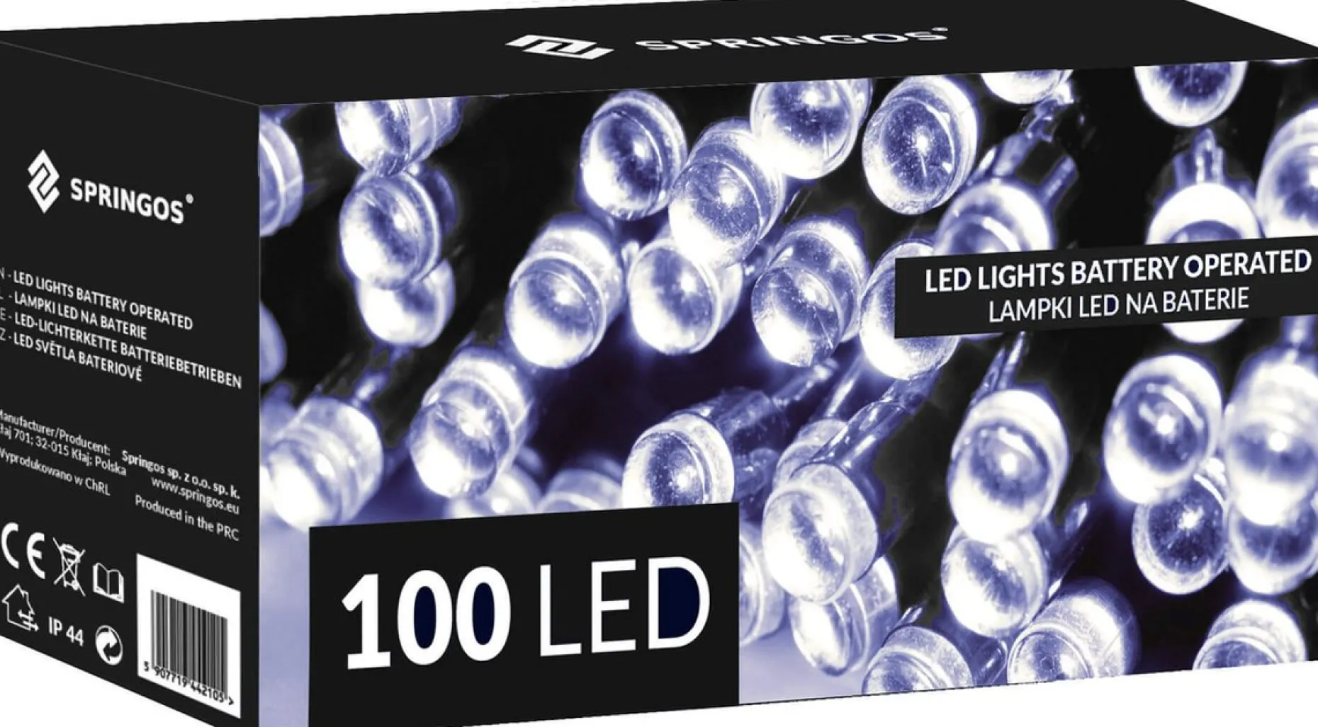 springos Kerstlichtsnoeren^ Kerstverlichting | 10,5 M | Batterij | Afstandsbediening | 100 Led | Koel Wit