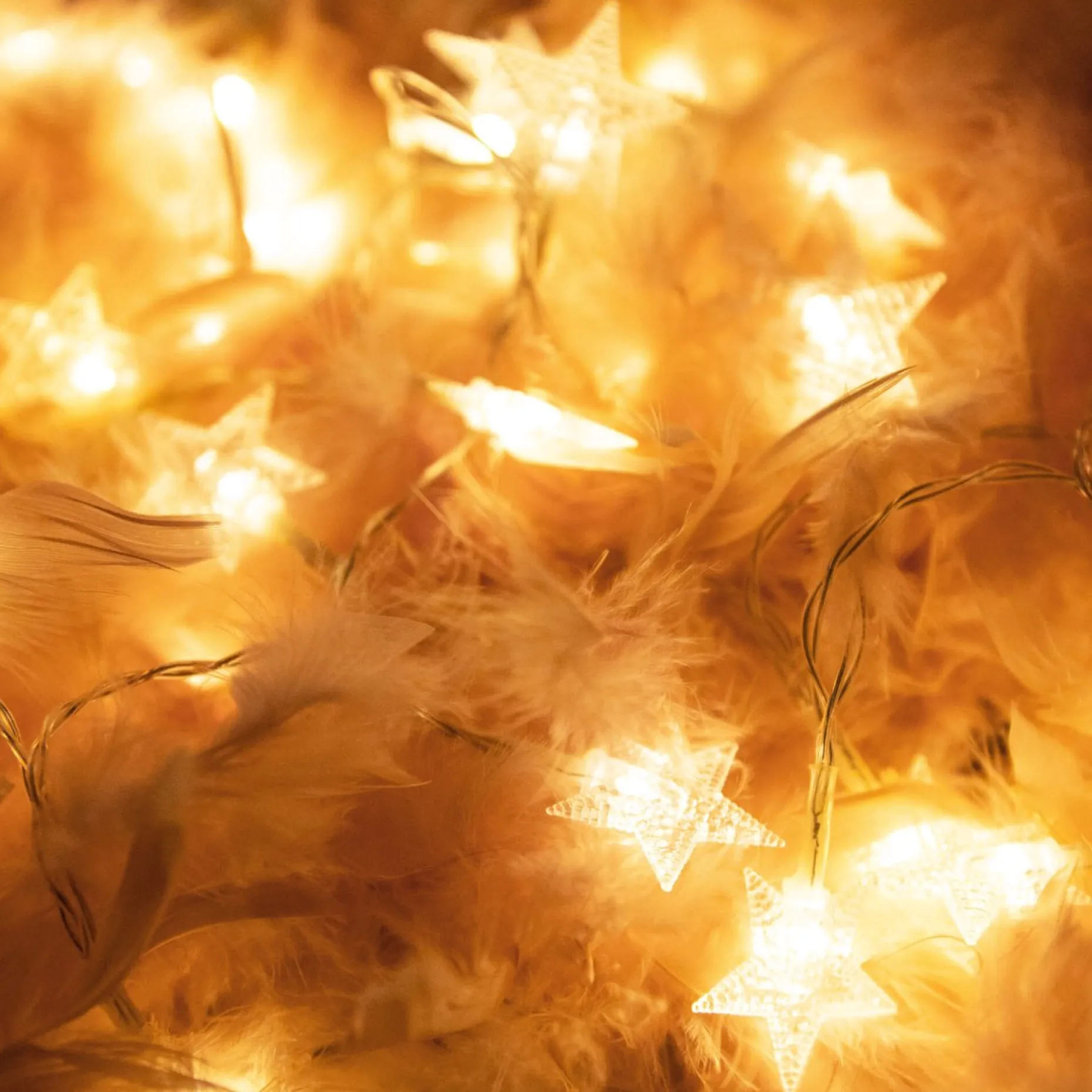 springos Kerstlichtsnoeren^ Kerstverlichting - Ster - Binnen & Buiten - 5 M - Batterij - 50 Led - Warm Wit