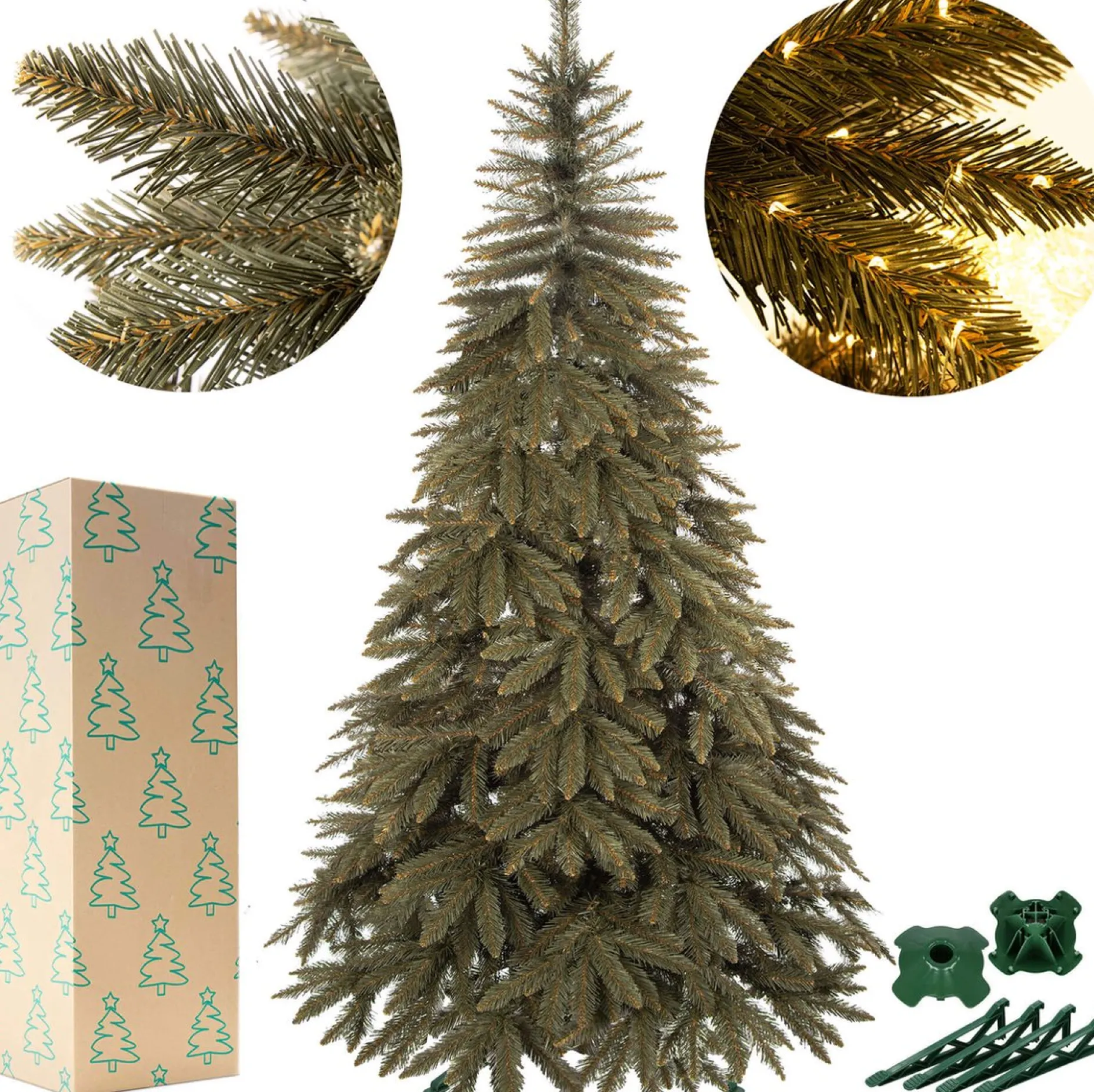 springos Kunstkerstbomen^ Kunstkerstboom | Caucasian Spruce | 150 Cm | Zonder Verlichting
