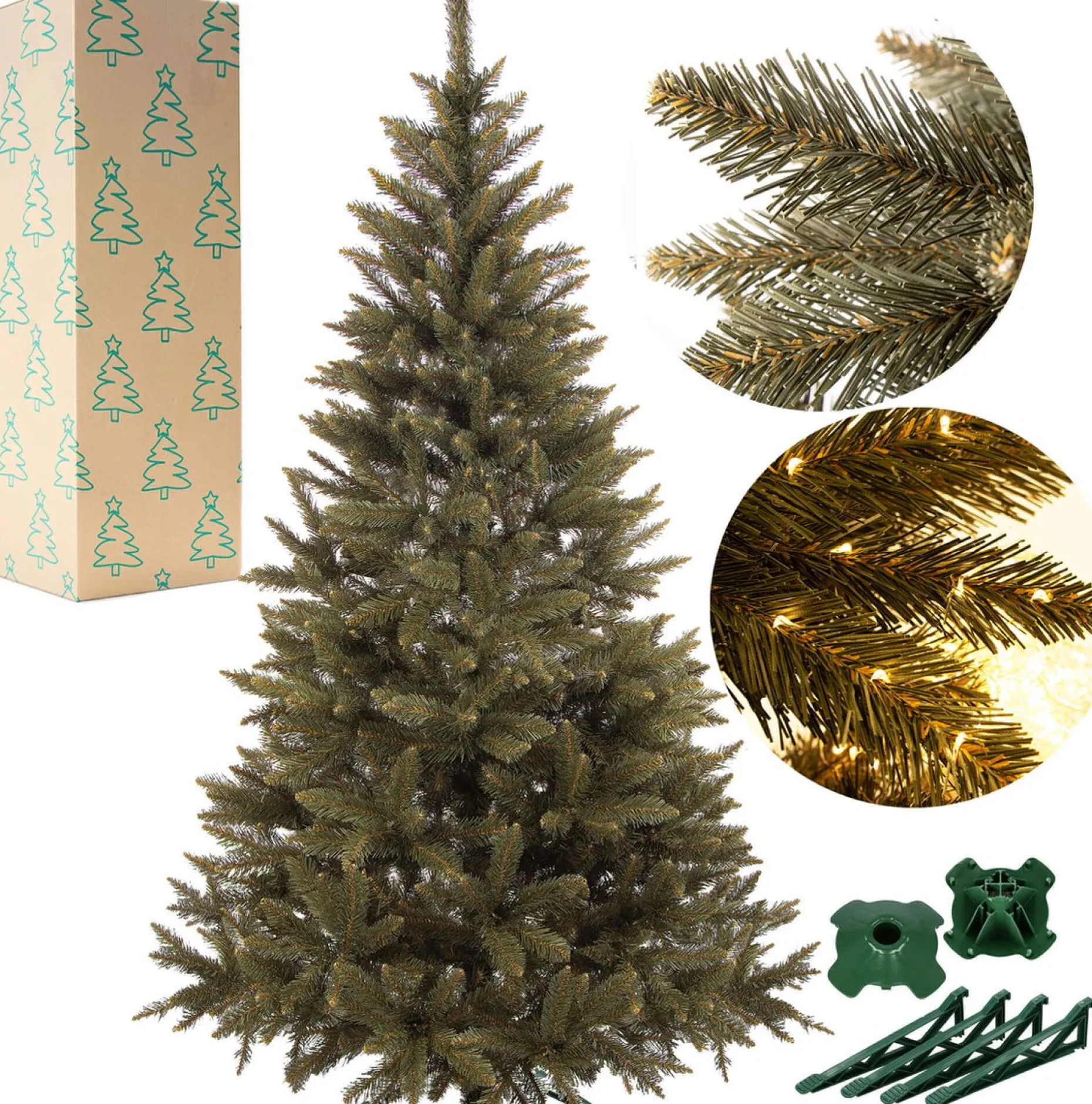 springos Kunstkerstbomen^ Kunstkerstboom | Caucasian Spruce | 250 Cm | Zonder Verlichting