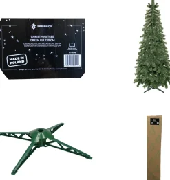 springos Kunstkerstbomen^ Kunstkerstboom | Green Fir | 220 Cm | Zonder Verlichting