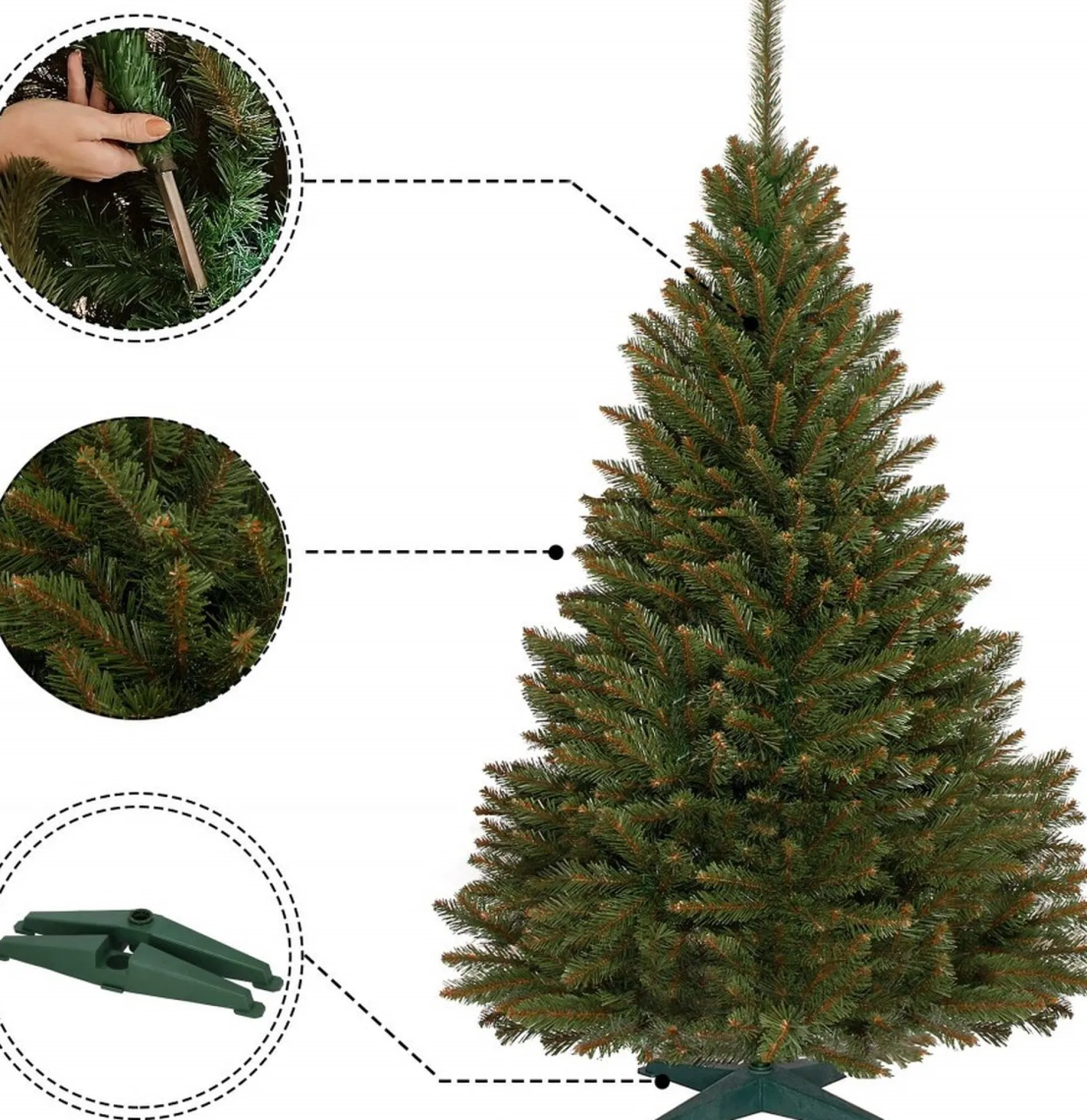springos Kunstkerstbomen^ Kunstkerstboom | Mountain Spruce | 220 Cm | Zonder Verlichting