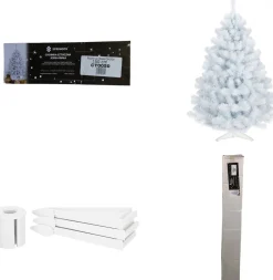 springos Kunstkerstbomen^ Kunstkerstboom | White Fir | Zonder Verlichting | Wit | 150 Cm