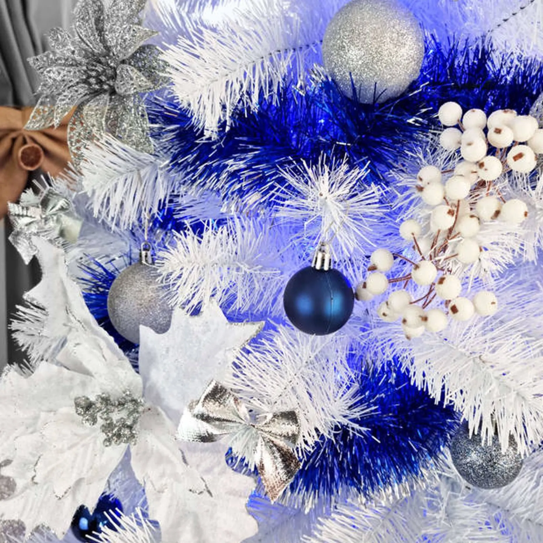 springos Kunstkerstbomen^ Kunstkerstboom | White Fir | Zonder Verlichting | Wit | 150 Cm