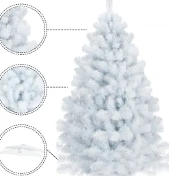 springos Kunstkerstbomen^ Kunstkerstboom | White Fir | Zonder Verlichting | Wit | 150 Cm