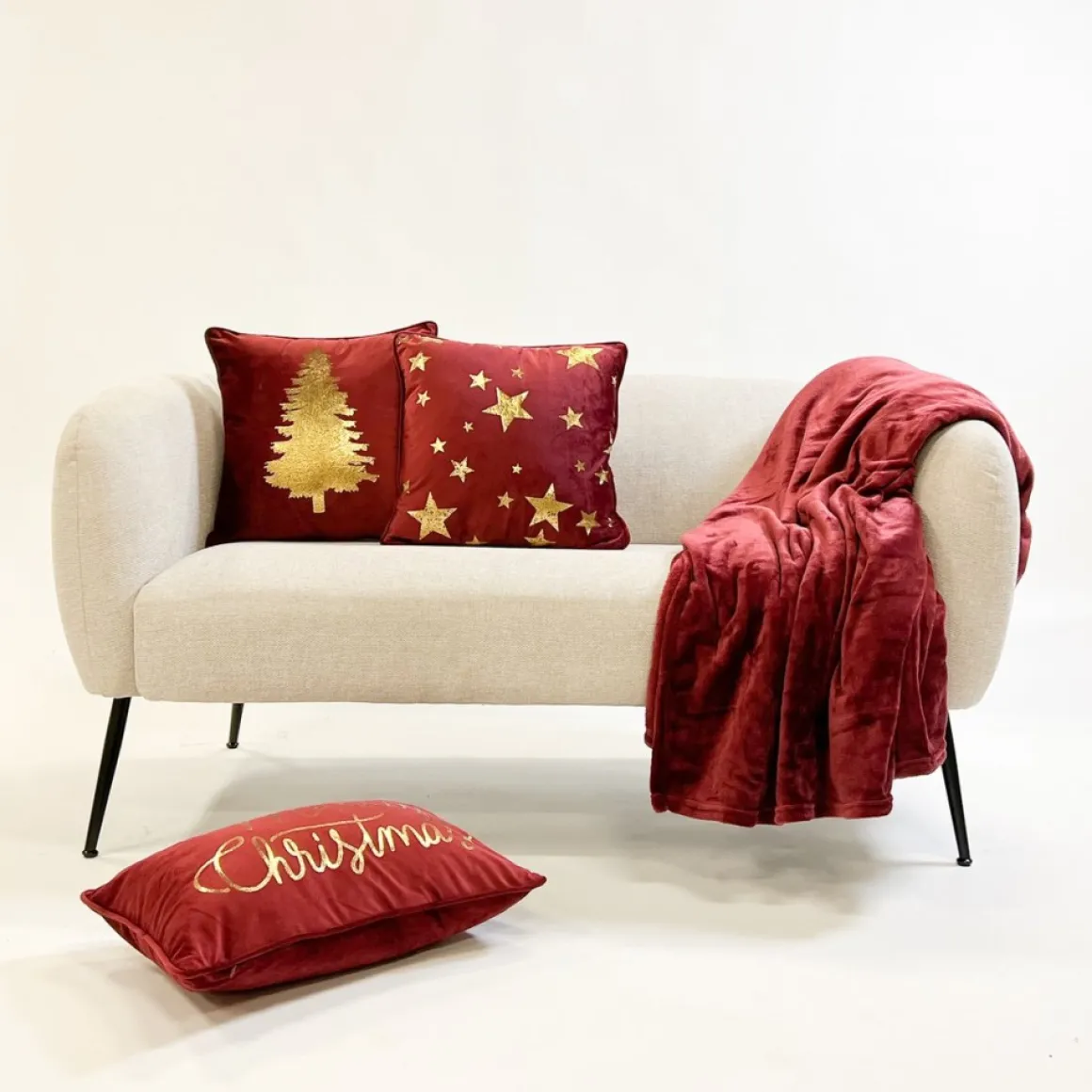 Merkloos Stars - Sierkussen 45X45 Cm Kerst Decoratie - Velvet Store