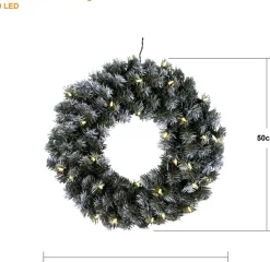 Star Trading Kerstkrans Voor Deur | Kerstkrans Met Verlichting 50 Cm | Led-Krans Kerstmis | Verlichte Kransdeco | Kerstkrans Deurkrans | Kerstkrans Led | Krans Deur Kerst Best