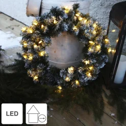 Star Trading Kerstkrans Voor Deur | Kerstkrans Met Verlichting 50 Cm | Led-Krans Kerstmis | Verlichte Kransdeco | Kerstkrans Deurkrans | Kerstkrans Led | Krans Deur Kerst Best