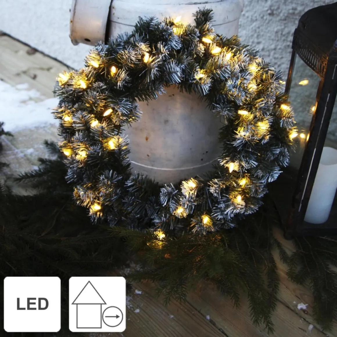 Star Trading Kerstkrans Voor Deur | Kerstkrans Met Verlichting 50 Cm | Led-Krans Kerstmis | Verlichte Kransdeco | Kerstkrans Deurkrans | Kerstkrans Led | Krans Deur Kerst Best