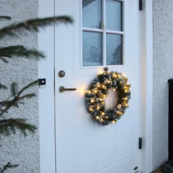 Star Trading Kerstkrans Voor Deur | Kerstkrans Met Verlichting 50 Cm | Led-Krans Kerstmis | Verlichte Kransdeco | Kerstkrans Deurkrans | Kerstkrans Led | Krans Deur Kerst Best