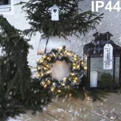 Star Trading Kerstkrans Voor Deur | Kerstkrans Met Verlichting 50 Cm | Led-Krans Kerstmis | Verlichte Kransdeco | Kerstkrans Deurkrans | Kerstkrans Led | Krans Deur Kerst Best