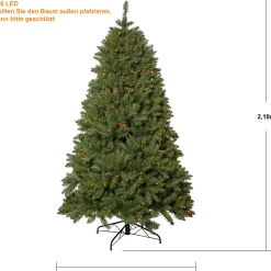 Star Trading Kunstkerstbomen^ Kerstman Fake 2.10M | Kunstkerstboom Met Lichtjes | Kunstkerstbomen | Kunstkerstboom Met Verlichting | Led-Kerstboom Buiten | Led-Kerstboom