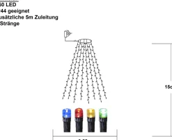 Star Trading Kunstkerstbomen^ Led-Boomjaslichtketting 'series Led', Veelkleurig, 2M