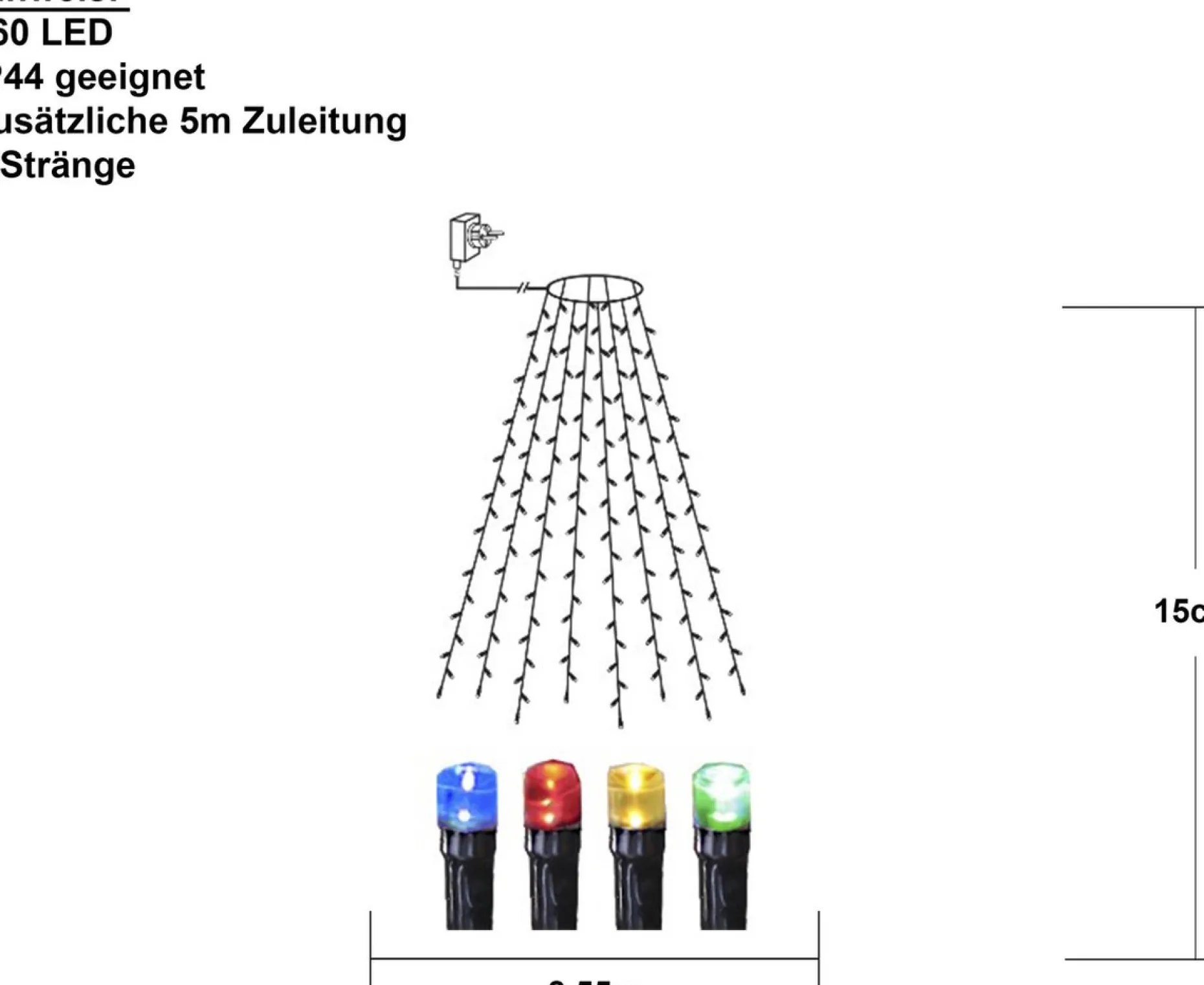 Star Trading Kunstkerstbomen^ Led-Boomjaslichtketting 'series Led', Veelkleurig, 2M
