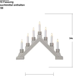 Star Trading Raamkroonluchter Kerst Lichtgrijs | Kerstlichtboog | Decoratie Kerst | Raamdecoratie Kerst | Kerstraamverlichting | Kerstdecoratie | Kerst Raamverlichting Sale