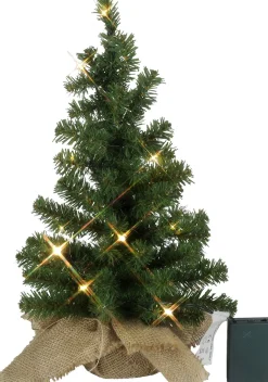 Star Trading Kunstkerstbomen^ Toppy Kunstkerstboom Van, Kleine Kerstboom In Het Groen Met Led-Lichtketting En Timer Voor Binnen, Warm Wit, Werkt Op Batterijen, Hoogte: 45 Cm