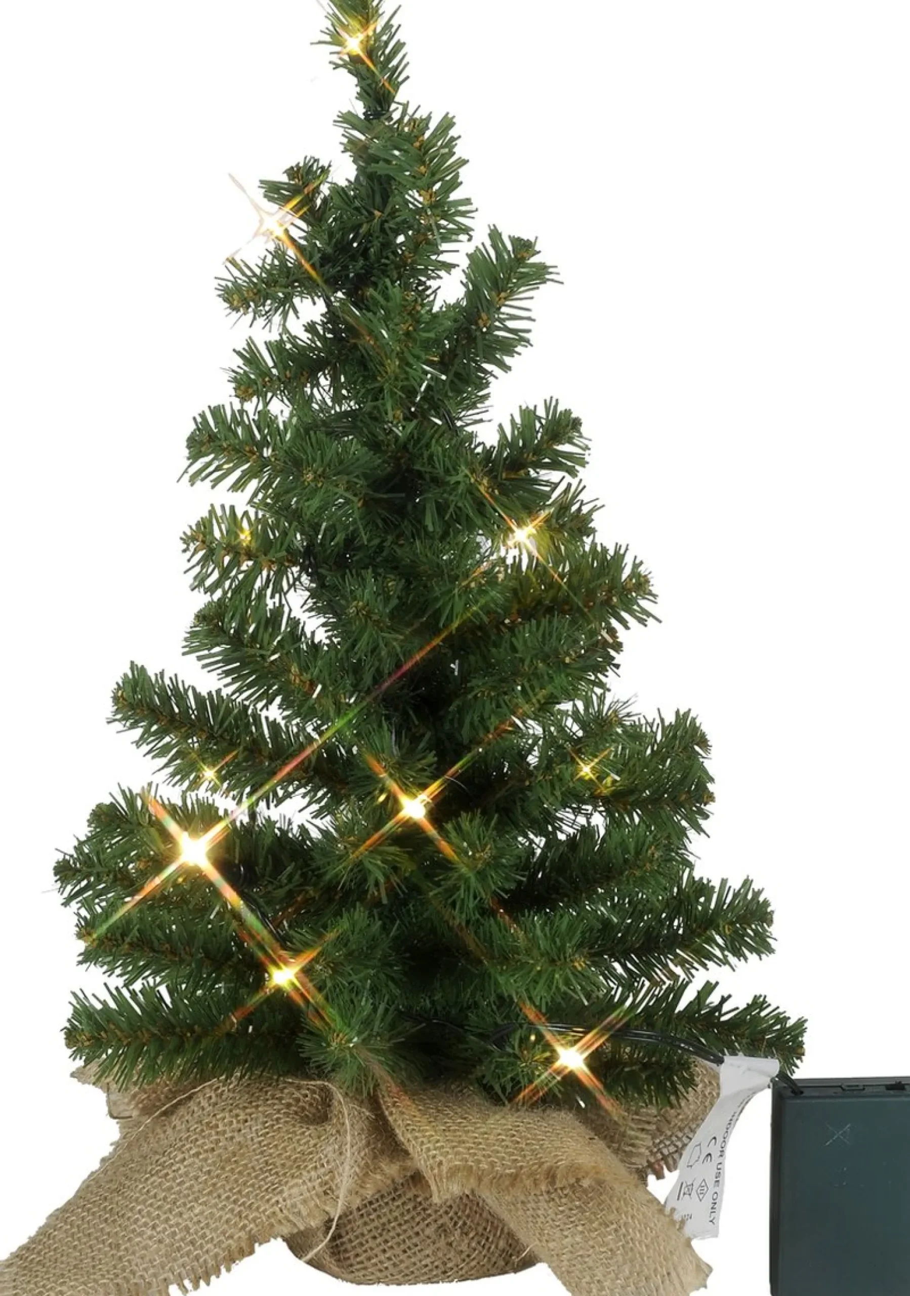 Star Trading Kunstkerstbomen^ Toppy Kunstkerstboom Van, Kleine Kerstboom In Het Groen Met Led-Lichtketting En Timer Voor Binnen, Warm Wit, Werkt Op Batterijen, Hoogte: 45 Cm