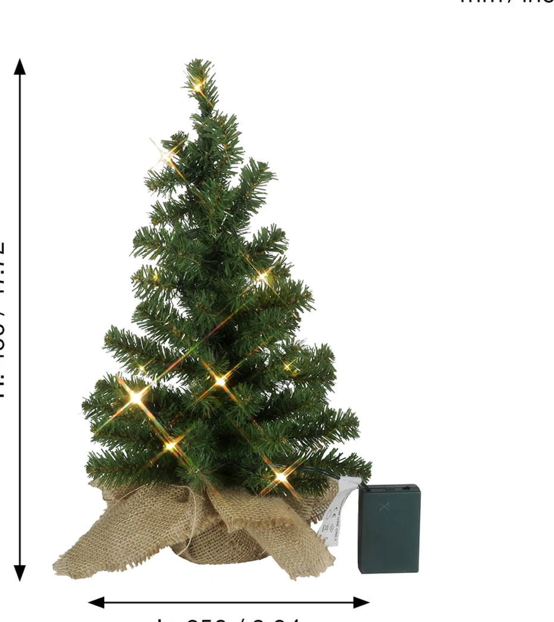 Star Trading Kunstkerstbomen^ Toppy Kunstkerstboom Van, Kleine Kerstboom In Het Groen Met Led-Lichtketting En Timer Voor Binnen, Warm Wit, Werkt Op Batterijen, Hoogte: 45 Cm