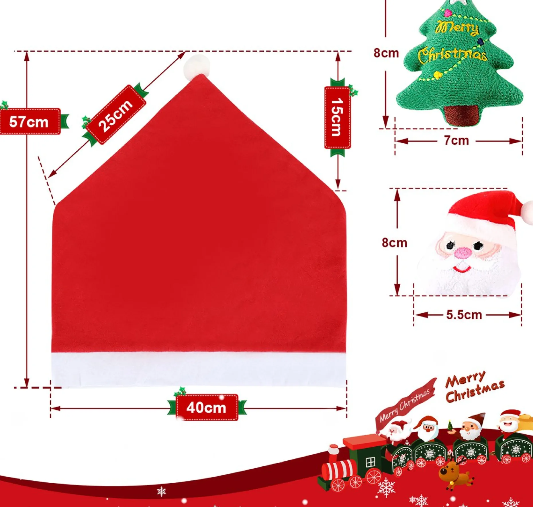 Merkloos Kerstpakketten^12 Stuks En 12 Kerstballen Decoratie-Kerst Stoelhoes, Feestelijke Stoelhoes Feest Stoelhoes.