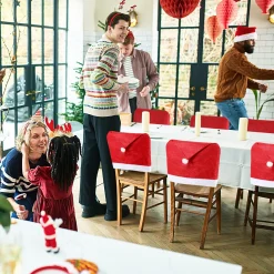 Merkloos Kerstpakketten^12 Stuks En 12 Kerstballen Decoratie-Kerst Stoelhoes, Feestelijke Stoelhoes Feest Stoelhoes.