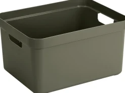 Sunware Kerstspullen Opbergers^ Kerstversiering Opbergbox /Rood - 44 X 34 X 24 Cm - Rendier Print Deksel