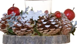 TotalPress Tealight Holder Pinecone Snowflake D15 H10Cm Multicolour | Kerst | Kerststukje| Decoratie Best