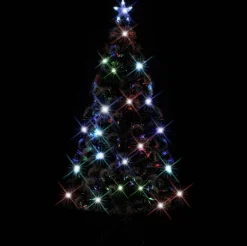 The Living Store Decoratieve Kerstbomen^ Kerstboom - Groen Glasvezel En Staal - 180 Cm - 220 Takken - Led Verlichting
