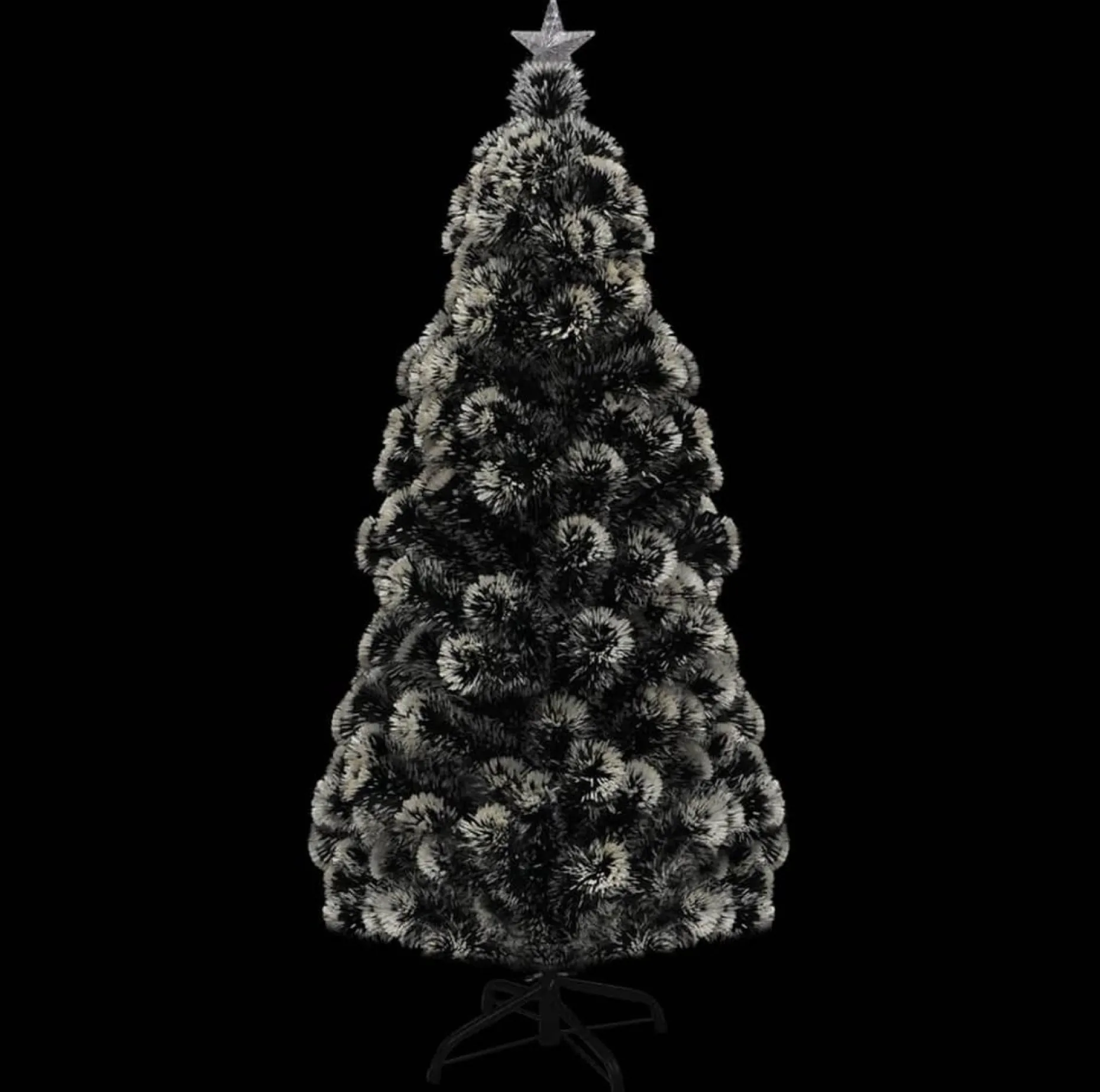 The Living Store Decoratieve Kerstbomen^ Kerstboom - Groen Glasvezel En Staal - 180 Cm - 220 Takken - Led Verlichting