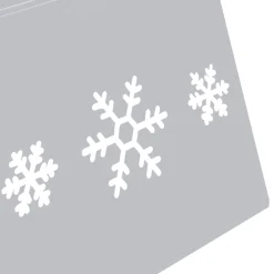 The Living Store Kerstboomstandaarden^ Kerstboomkraag Metalen En Wit - 52.5 Cm Bovenkant - 68 Cm Onderkant - 25 Cm Hoogte - Sneeuwvlokkenprint - Montage Vereist