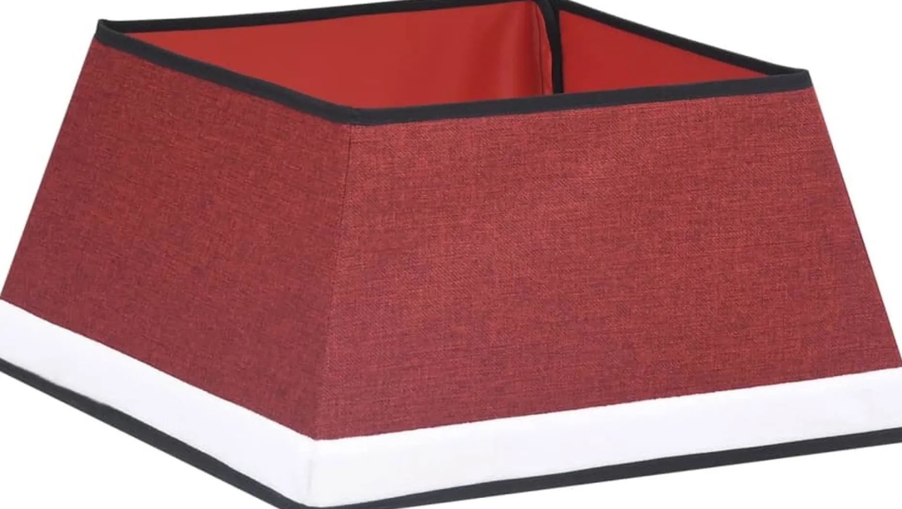 The Living Store Kerstboomstandaarden^ Kerstboomkraag - Rood/Wit - 25Cm - Stof/Karton