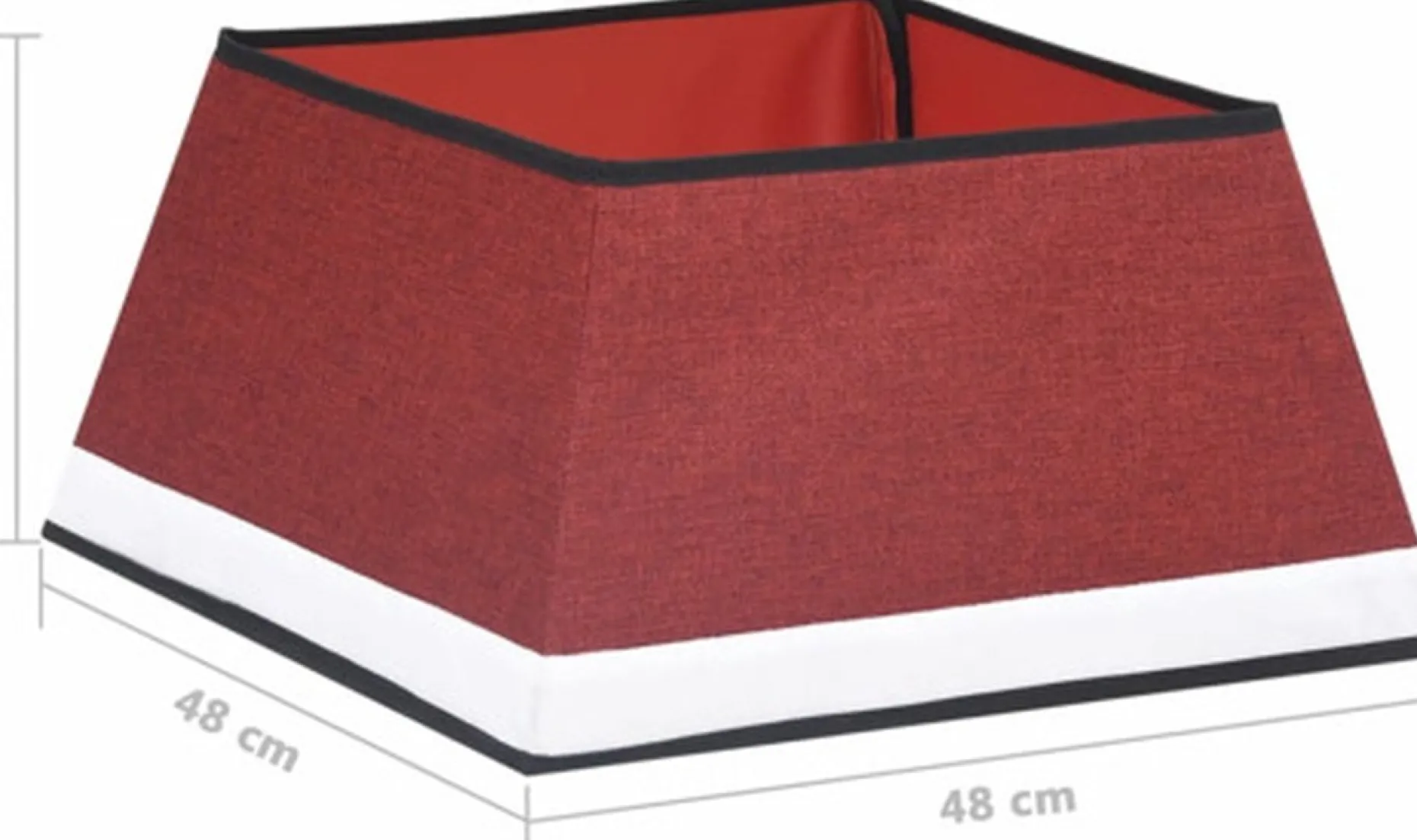The Living Store Kerstboomstandaarden^ Kerstboomkraag - Rood/Wit - 25Cm - Stof/Karton