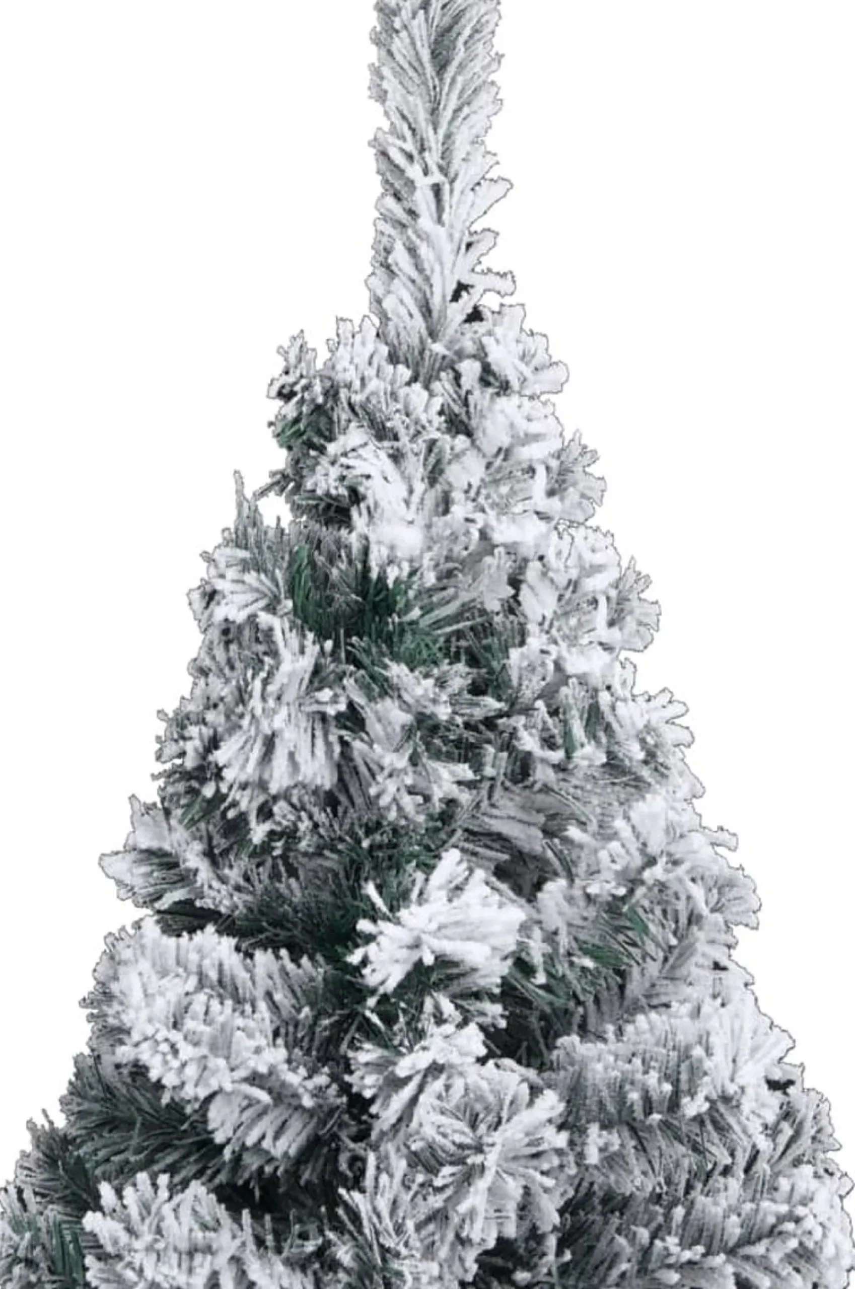 The Living Store Decoratieve Kerstbomen^ Kerstboom Met Led's En Sneeuwvlokken Smal 210 Cm Pvc Groen - Decoratieve Kerstboom