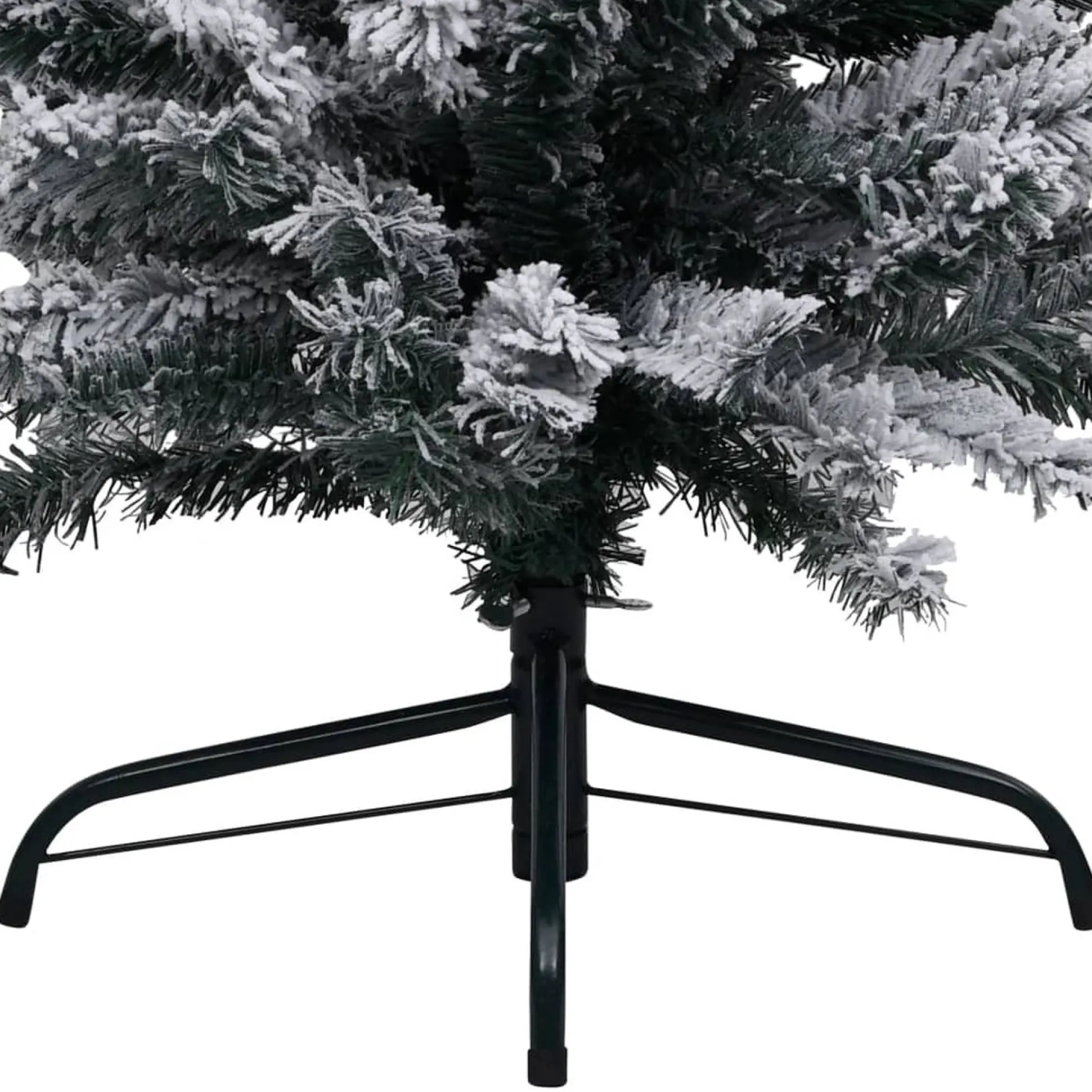 The Living Store Decoratieve Kerstbomen^ Kerstboom Met Led's En Sneeuwvlokken Smal 210 Cm Pvc Groen - Decoratieve Kerstboom