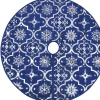 The Living Store Kerstboomstandaarden^ Kerstboomrok 90 Cm - Met Sneeuwpatroon - Inclusief Kerstsok Blauw