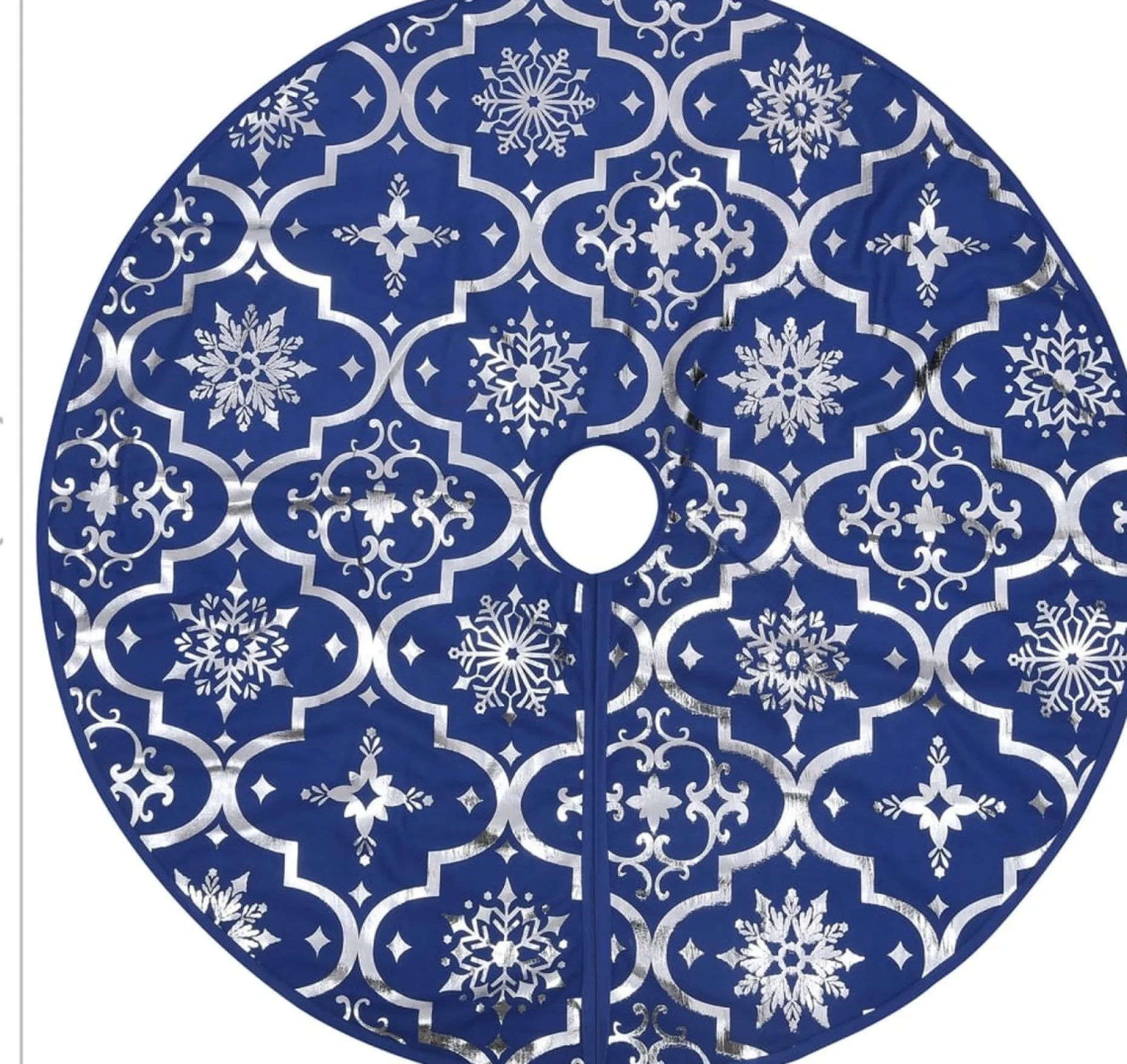 The Living Store Kerstboomstandaarden^ Kerstboomrok 90 Cm - Met Sneeuwpatroon - Inclusief Kerstsok Blauw