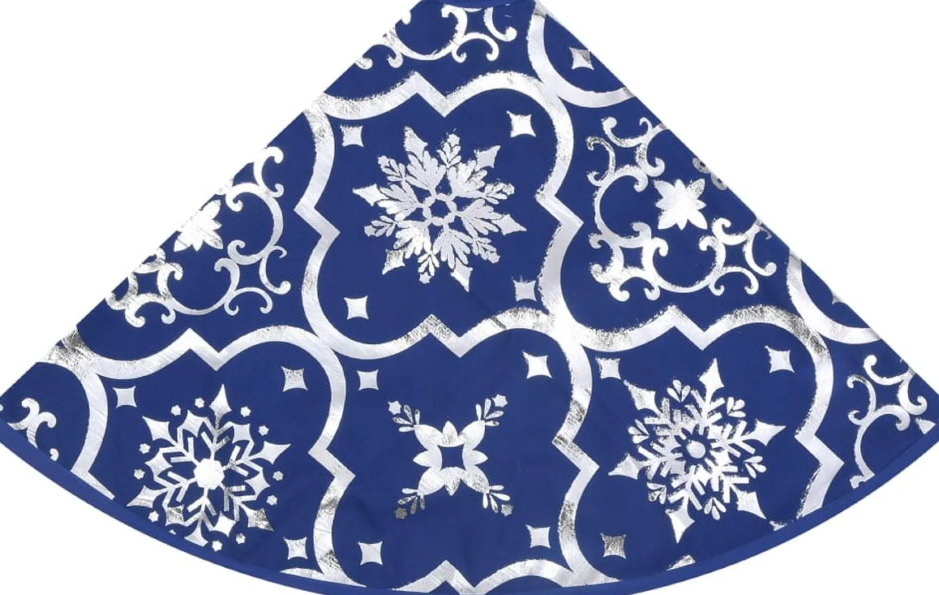 The Living Store Kerstboomstandaarden^ Kerstboomrok 90 Cm - Met Sneeuwpatroon - Inclusief Kerstsok Blauw