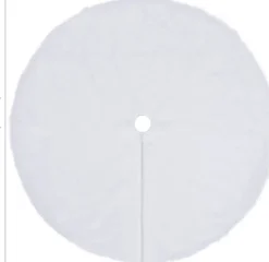 The Living Store Kerstboomstandaarden^ Kerstboomrok - Wit 90 Cm - 360 G/M² Kunstbont Met Nonwoven Achterkant