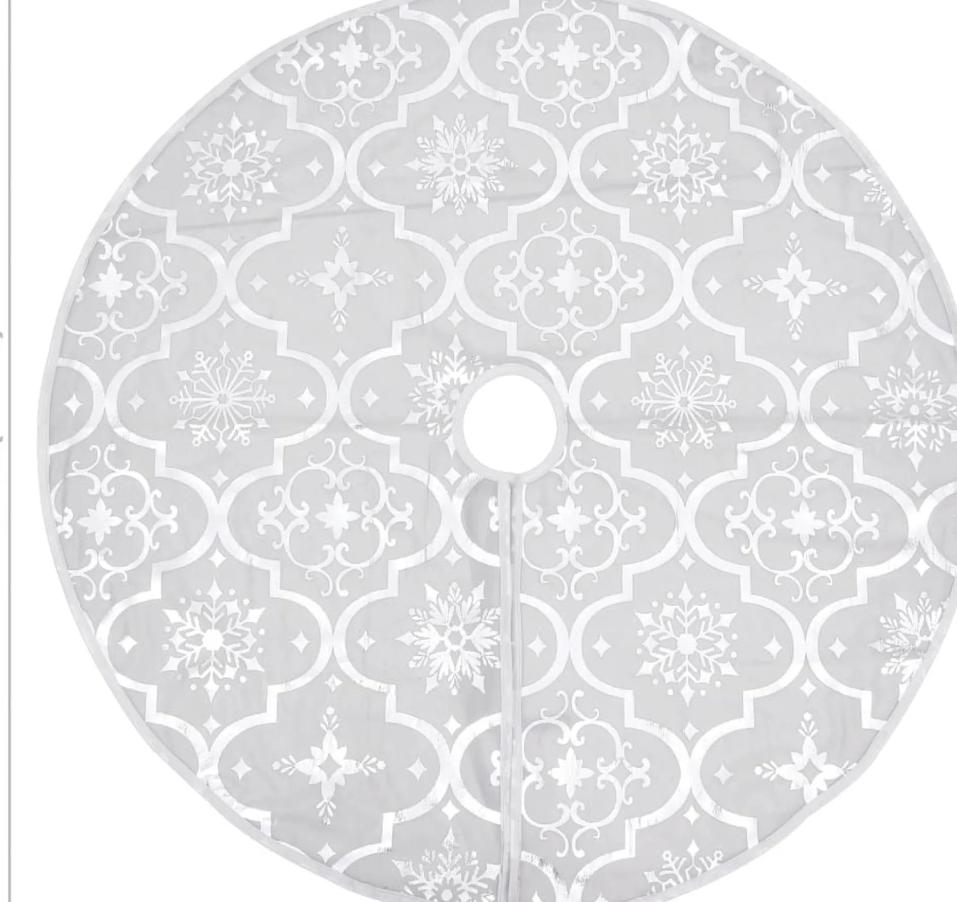 The Living Store Kerstboomstandaarden^ Kerstboomrok Sneeuwpatroon 150 Cm - Inclusief Kerstsok Wit