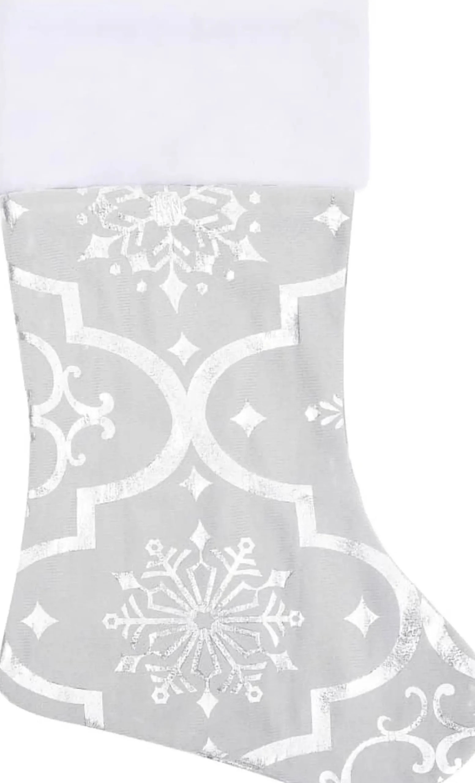 The Living Store Kerstboomstandaarden^ Kerstboomrok Sneeuwpatroon 150 Cm - Inclusief Kerstsok Wit