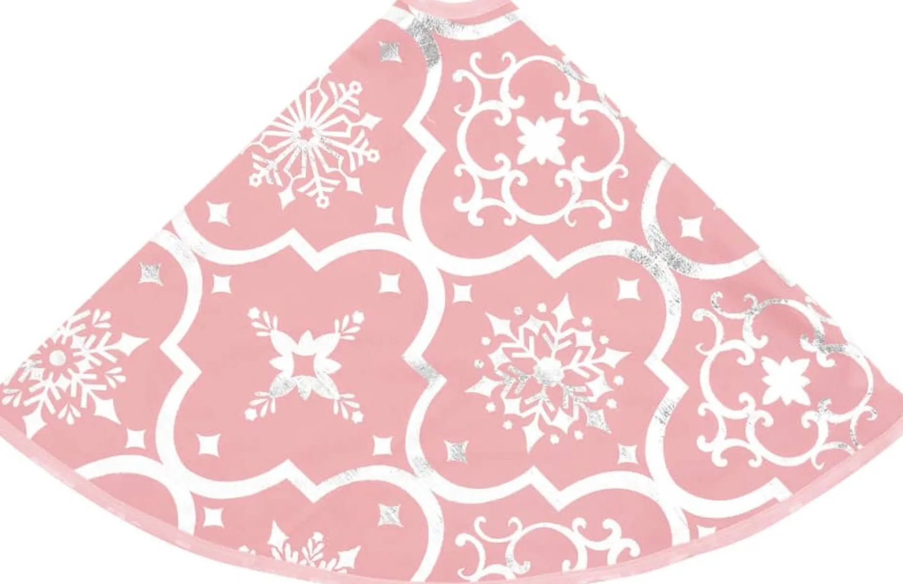 The Living Store Kerstboomstandaarden^ Kerstboomrok 90 Cm - Met Sneeuwpatroon - Inclusief Kerstsok Roze
