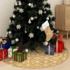 The Living Store Kerstboomstandaarden^ Kerstboomrok - Sneeuwpatroon - 150 Cm Geel