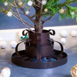The Living Store Kerstboomstandaarden^ Kerstboomstandaard - Antiekkoper - Metaal - 29 X 29 X 15.5 Cm - Geschikt Voor Echte Boom