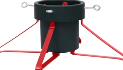The Living Store Kerstboomstandaarden^ Kerstboomstandaard - Metalen Frame - Waterreservoir - Geschikt Voor Echte Boom - 46X46X19 Cm /Rood -