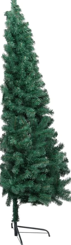 The Living Store Decoratieve Kerstbomen^ Kunstkerstboom - Halve Boom - 150 Cm - Pvc Groen