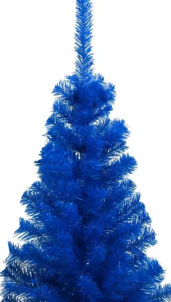The Living Store Decoratieve Kerstbomen^ Kunstkerstboom - Blauw - 120 Cm - Pvc - Led-Verlichting