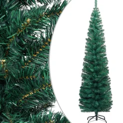 The Living Store Decoratieve Kerstbomen^ Kunstkerstboom - 210 Cm - Groen Pvc - Stalen Poten - 435 Uiteinden