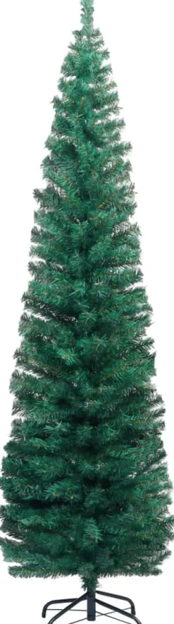 The Living Store Decoratieve Kerstbomen^ Kunstkerstboom - 210 Cm - Groen Pvc - Stalen Poten - 435 Uiteinden